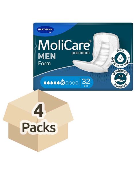 MoliCare Premium Form 6D Men - Case - 4 Packs of 32 