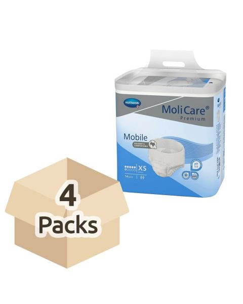 MoliCare Premium Mobile 6 - Extra Small - Case - 4 Packs of 14 
