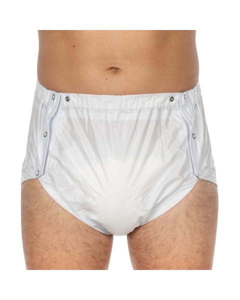 Suprima PVC Unisex Snap-On Plastic Pants - White - Small 