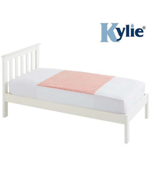 Kylie Washable Bed Pad - Single (74cm x 91cm) - Pink - 2 Litres 