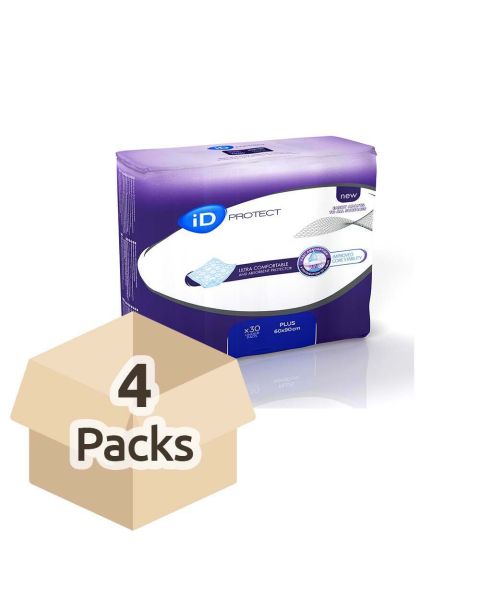 iD Protect Plus - Bed Pad - 60cm x 90cm - Case - 4 Packs of 30 