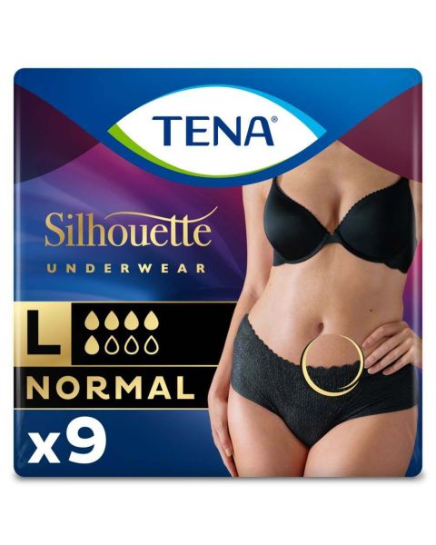 TENA Silhouette Pants - Normal - Low Waist - Noir - Large - Pack of 9 