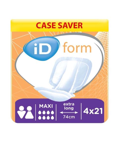 iD Form Maxi - Extra Long (Cotton Feel) - Case - 4 Packs of 21 
