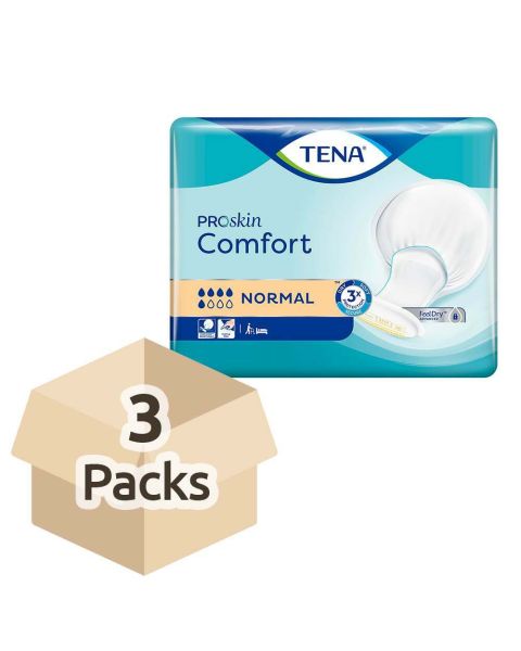 TENA ProSkin Comfort Normal - Case - 3 Packs of 42 