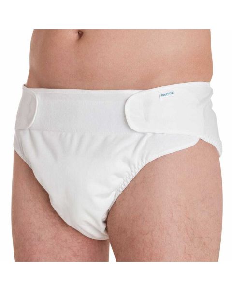 6-Pack Men's Assorted White, Navy, Gray Super Absorbency Washable Reusable  Incontinence Briefs Small (Waist 30-32)