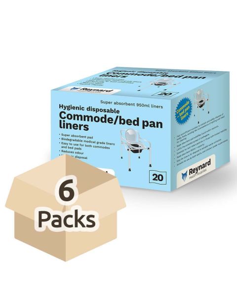 Reynard Commode/Bed Pan Liners - Case - 6 Packs of 20 