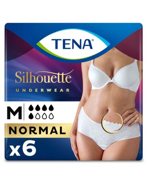TENA Silhouette Pants - Normal - Low Waist - Blanc - Medium - Pack of 6 