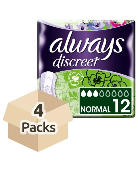 Always Discreet Pads Normal - Case - 4 Packs of 12 