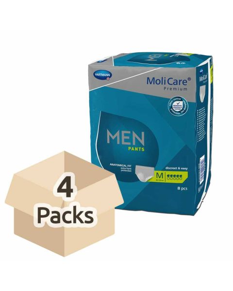 MoliCare Premium MEN Pants (5 Drops) - Medium - Case - 4 Packs of 8 