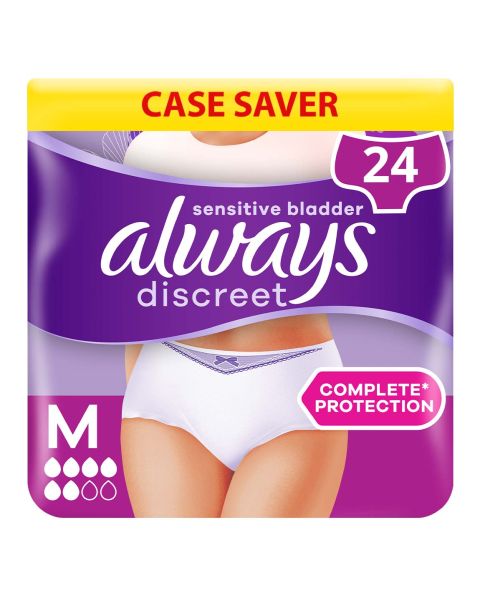 Always Discreet Underwear Normal - Medium - Case - 2 Packs of 12 