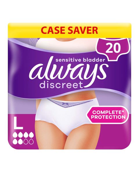 Always Discreet Underwear Normal - Large - Case - 2 Packs of 10 