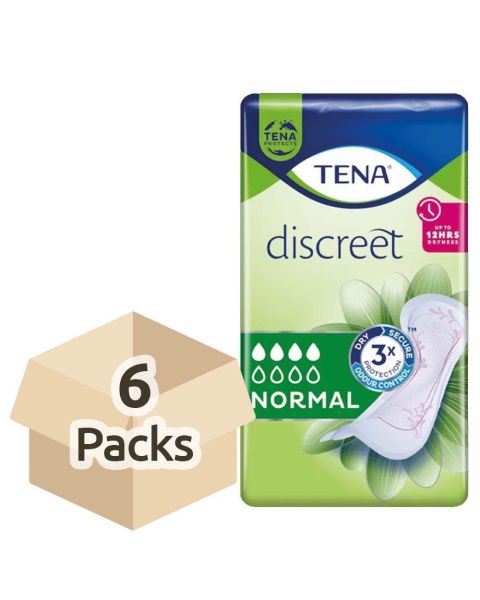 TENA Discreet Normal - Case - 6 Packs of 12 
