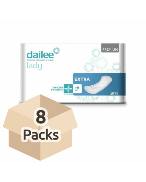 Dailee Lady Premium Extra - Case - 8 Packs of 28 