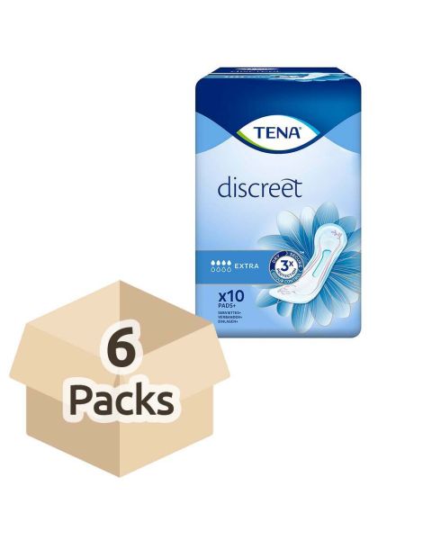 TENA Discreet Extra - Case - 6 Packs of 10 