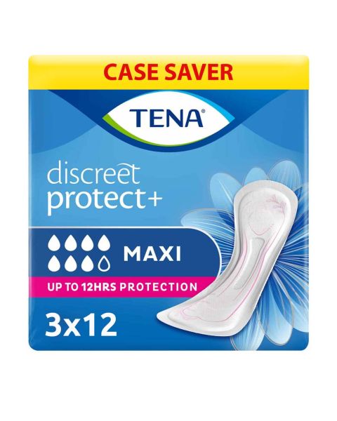 TENA Discreet+ Maxi - Case - 3 Packs of 12 