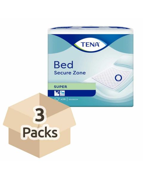 TENA Bed Super - 60cm x 90cm - Case - 3 Pack of 26 