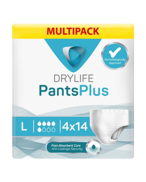 Drylife Pants Plus - Large - Multipack - 4 Packs of 14 