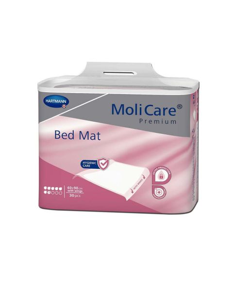 MoliCare Premium Bed Mat With Wings (7 Drops) - 60cm x 90cm - Pack of 30 