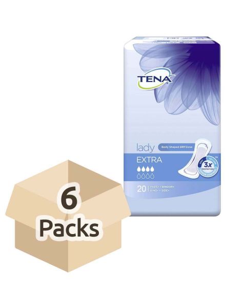 TENA Lady Extra - Case - 6 Packs of 20 
