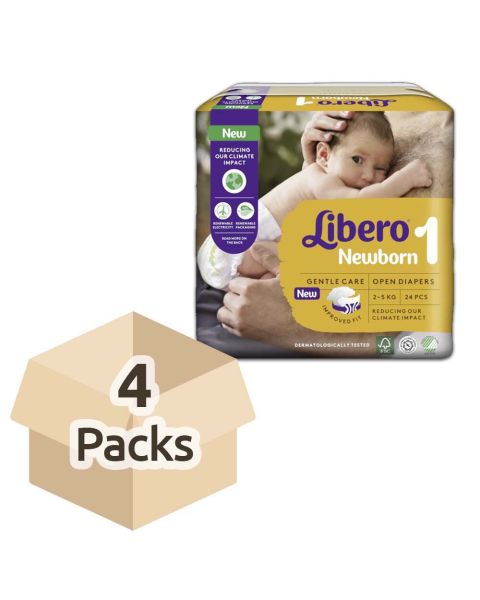 Libero Newborn 1 (2-5kg) - Case - 4 Packs of 24 