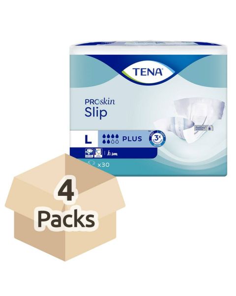TENA Slip Plus - Large - Case - 4 Packs of 30 