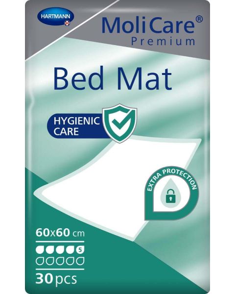 MoliCare Premium Bed Pad (5 Drops) - 60cm x 60cm - Pack of 30 